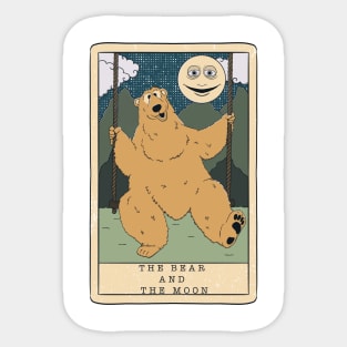 The bear and the moon Sticker